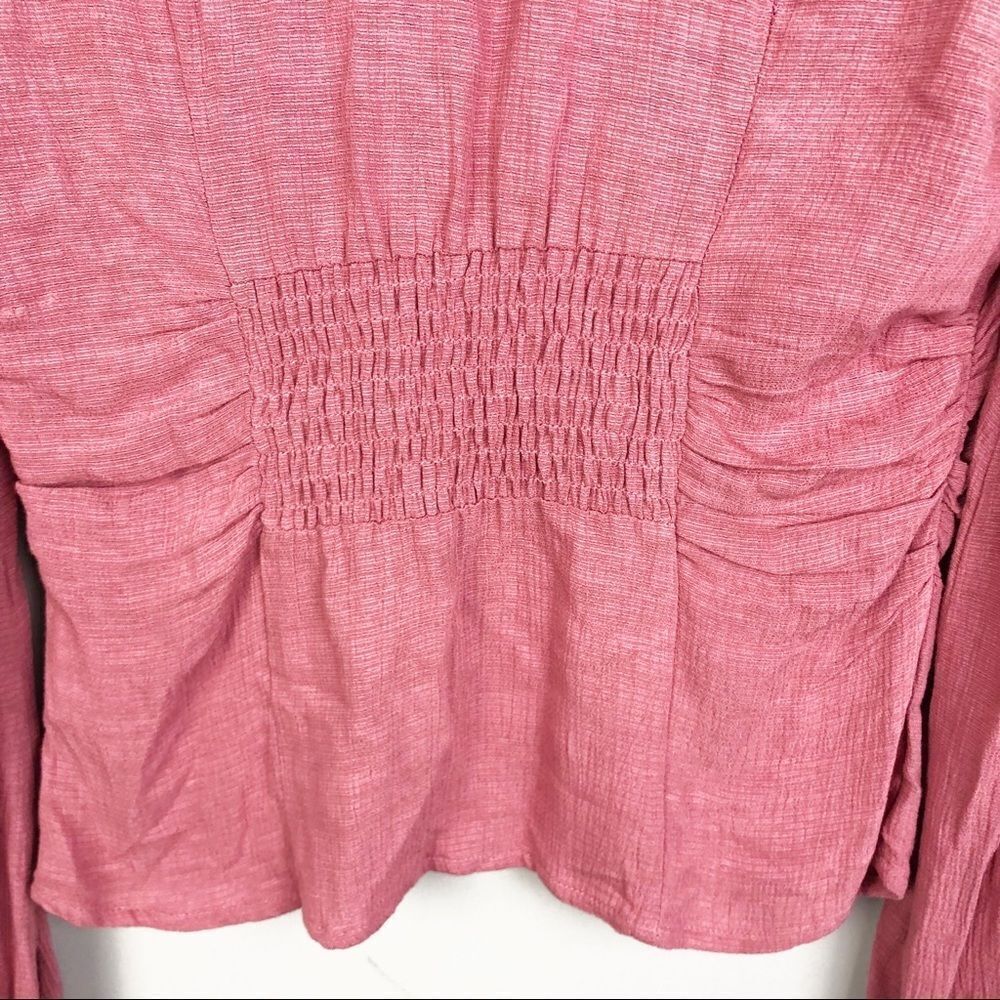 FREE PEOPLE | Maise Top Rose Pink Blouson Long Sleeves XS - Picture 12 of 12